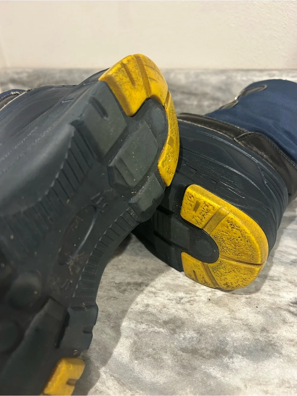 Kids' Navy and Yellow Waterproof Winter Boots